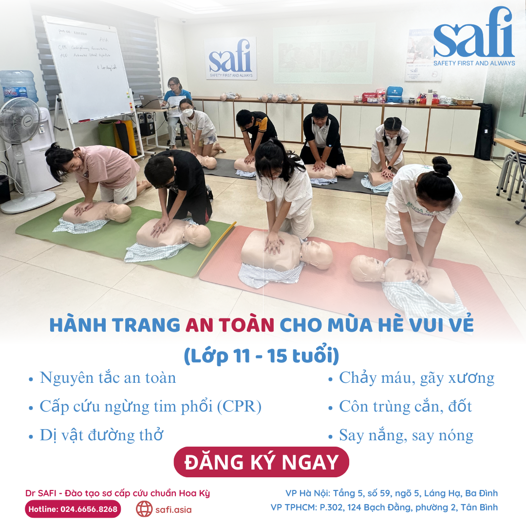 Học viên SAFI thực hành sơ cấp cứu trên mô hình