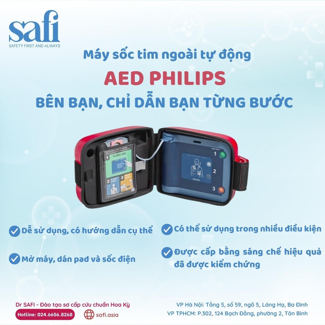 SAFI - Máy sốc tim ngoài tự động AED Philips