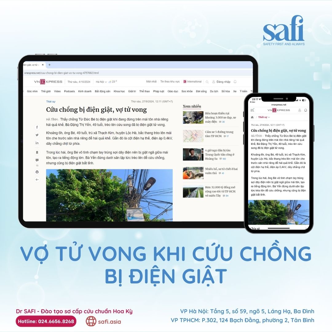 Safi sơ cấp cứu - vợ cứu chồng bị điện giật